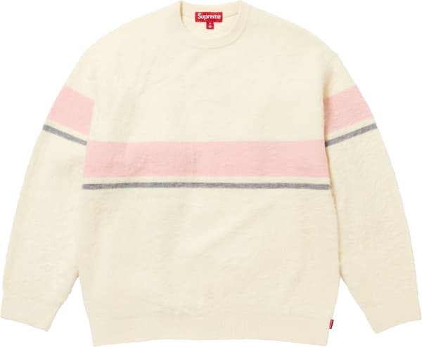 Supreme Brushed Stripe Sweater - Ivory (front)