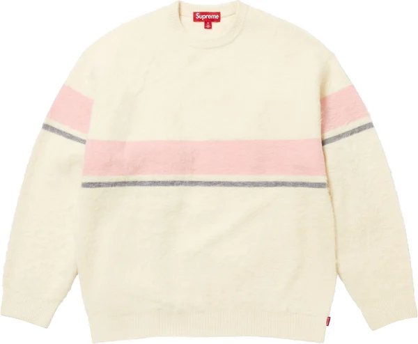 Supreme Brushed Stripe Sweater - Ivory (front)
