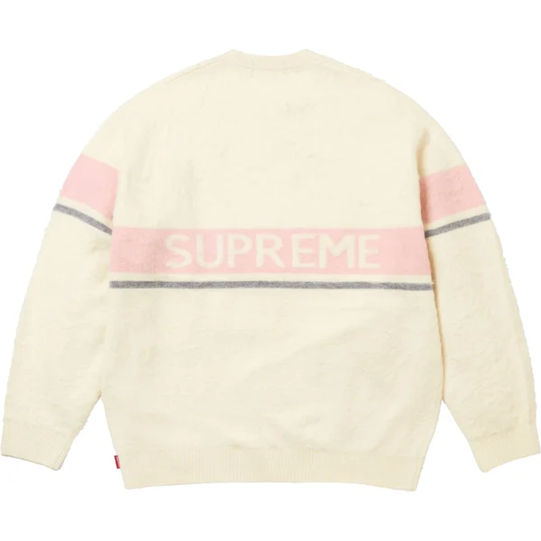 Supreme Brushed Stripe Sweater - Ivory (front)