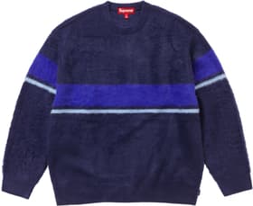 Supreme Brushed Stripe Sweater Navy