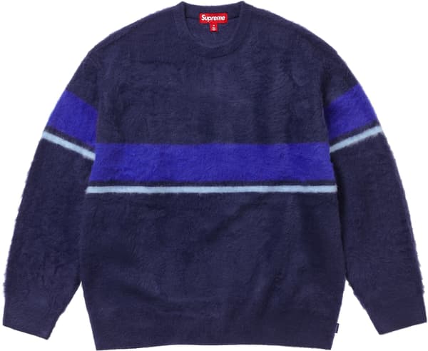 Supreme Brushed Stripe Sweater - Navy (front)