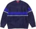 Supreme Brushed Stripe Sweater - Navy (front)