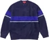 Supreme Brushed Stripe Sweater - Navy (front)