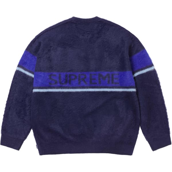 Supreme Brushed Stripe Sweater - Navy (front)