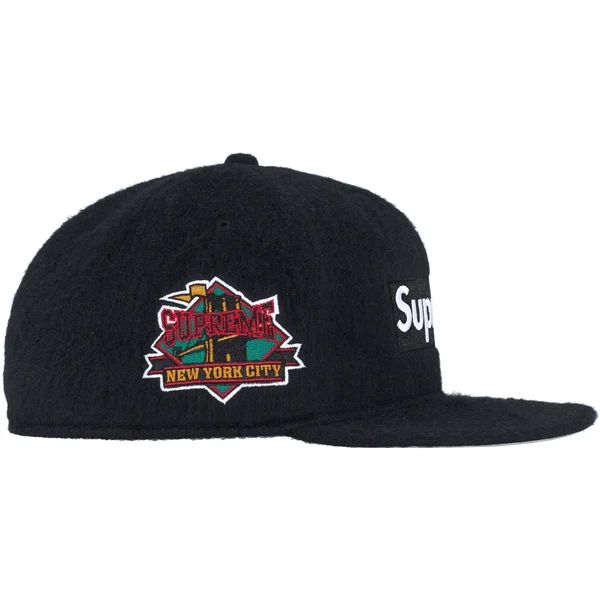 Supreme Brushed Wool Box Logo New Era - Black (front)