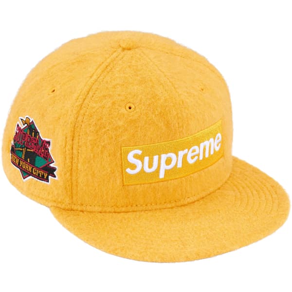 Supreme Brushed Wool Box Logo New Era - Dark Yellow (front)