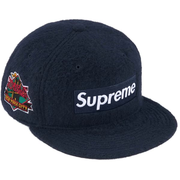 Supreme Brushed Wool Box Logo New Era - Navy (front)