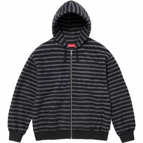 Supreme Brushed Zip Up Hooded Sweatshirt Black