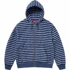 Supreme Brushed Zip Up Hooded Sweatshirt Navy