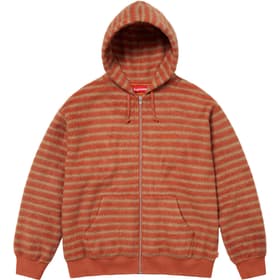 Supreme Brushed Zip Up Hooded Sweatshirt Orange