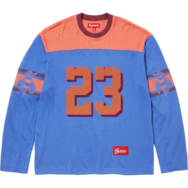 Supreme Bumblebee L/S Football Top - Light Royal (front)