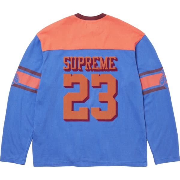 Supreme Bumblebee L/S Football Top - Light Royal (front)
