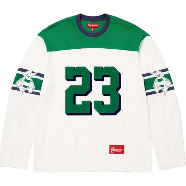 Supreme Bumblebee L/S Football Top - White (front)