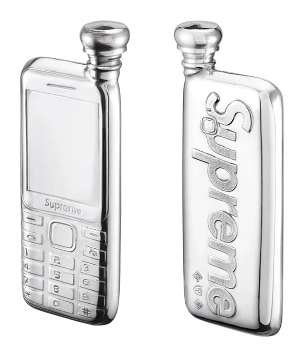 Supreme Burner Phone Pewter Flask - Product Image