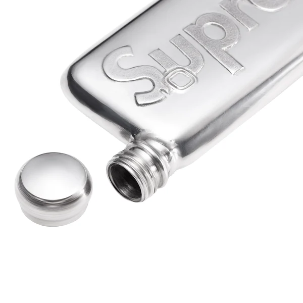 Supreme Burner Phone Pewter Flask - Silver (front)