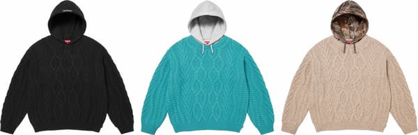 Supreme Cable Hooded Sweater - Product Image