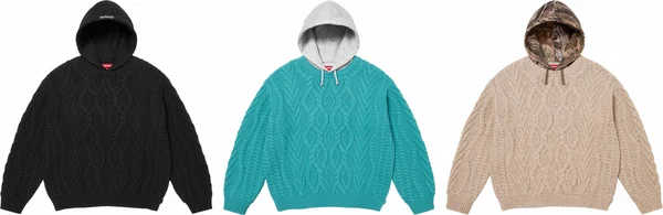 Supreme Cable Hooded Sweater - Product Image