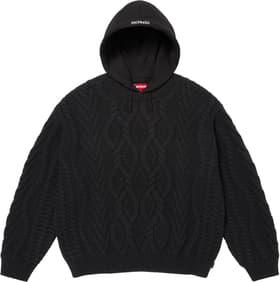 Supreme Cable Hooded Sweater Black