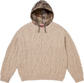Supreme Cable Hooded Sweater Oatmeal
