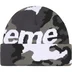 Supreme Camo Big Logo Beanie - Snow Camo (front)