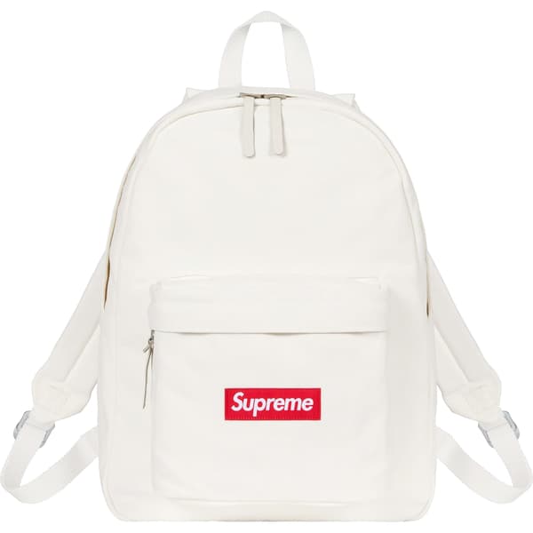 Supreme Canvas Backpack - White (front)