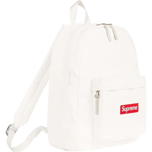 Supreme Canvas Backpack - White (front)