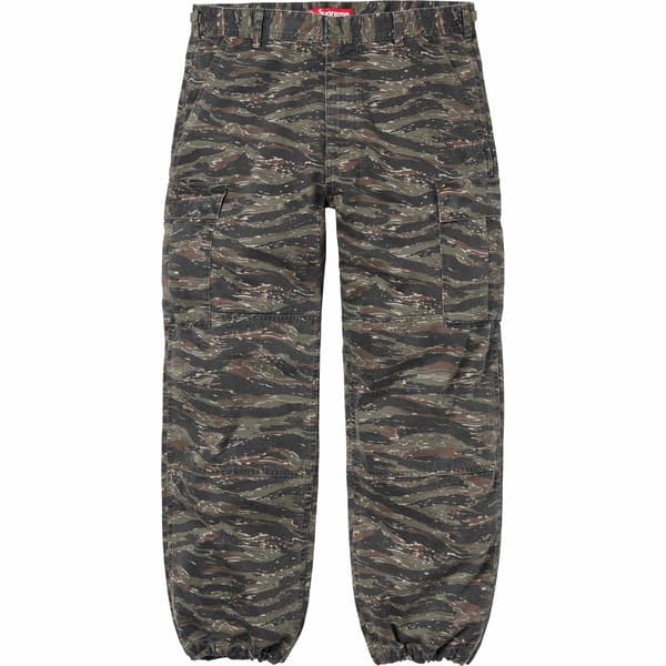 Supreme Cargo Pant - Olive Tiger Camo (front)