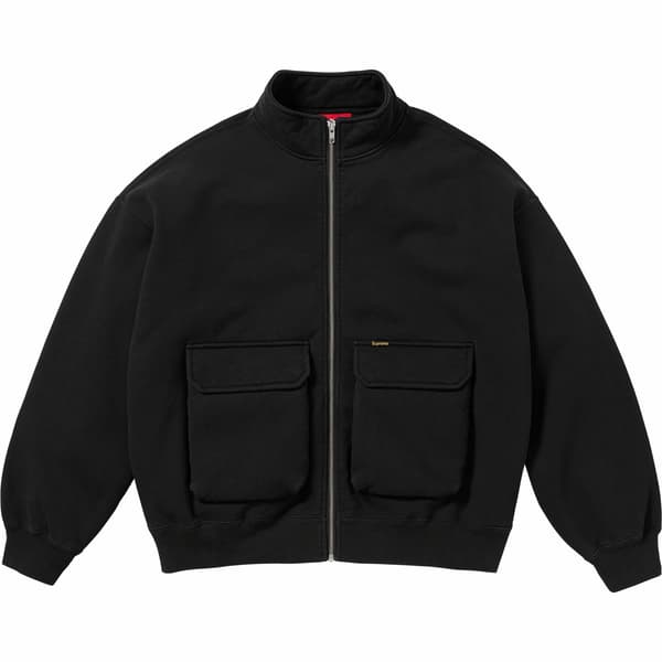Supreme Cargo Pocket Zip Up Sweatshirt - Black (front)