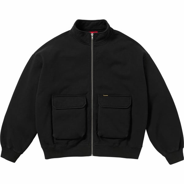 Supreme Cargo Pocket Zip Up Sweatshirt - Black (front)