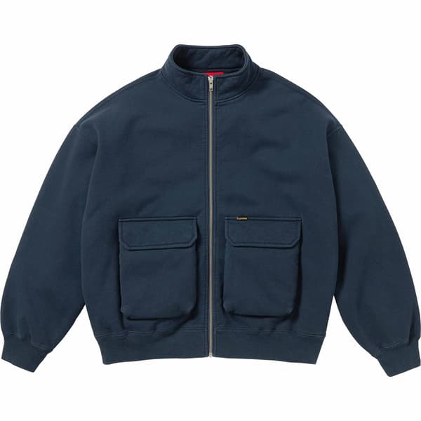 Supreme Cargo Pocket Zip Up Sweatshirt - Navy (front)
