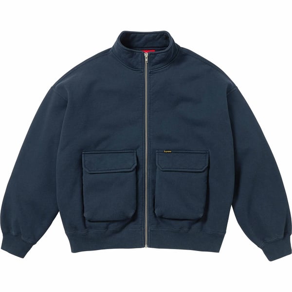 Supreme Cargo Pocket Zip Up Sweatshirt - Navy (front)