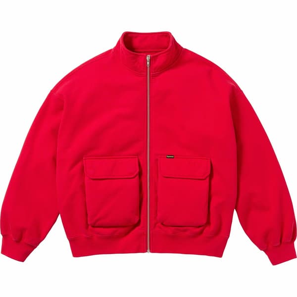 Supreme Cargo Pocket Zip Up Sweatshirt - Red (front)