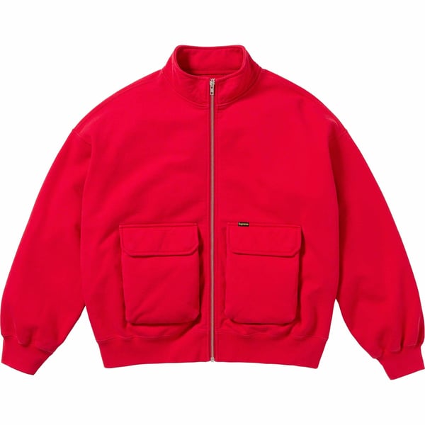 Supreme Cargo Pocket Zip Up Sweatshirt - Red (front)