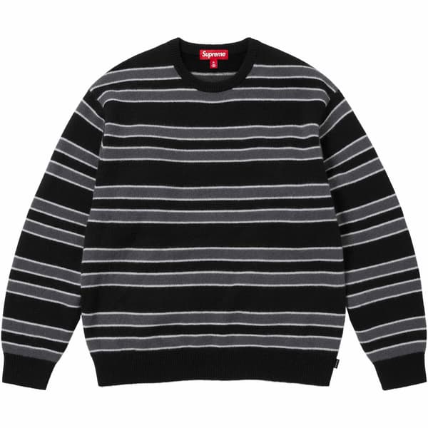 Supreme Cashmere Sweater - Black Stripe (front)