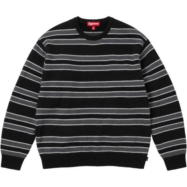 Supreme Cashmere Sweater - Black Stripe (front)