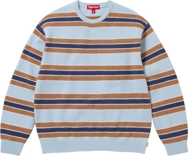 Supreme Cashmere Sweater - Blue Stripe (front)