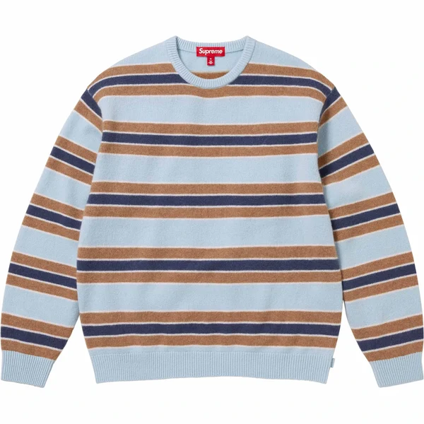 Supreme Cashmere Sweater - Blue Stripe (front)