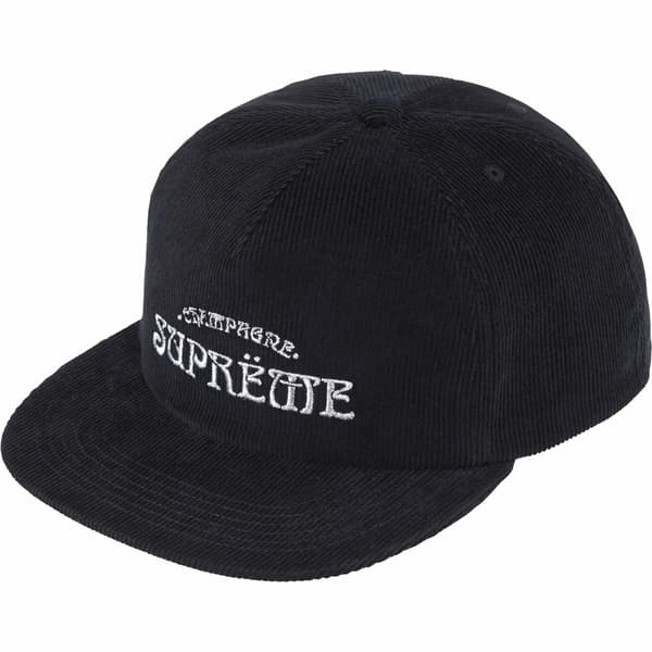Supreme Champagne Corduroy 5-Panel - Black (front)