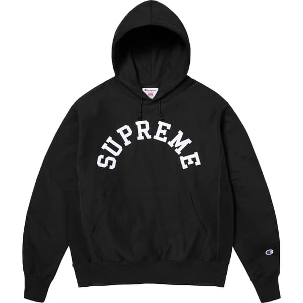 Supreme Champion Hooded Sweatshirt - Black (front)