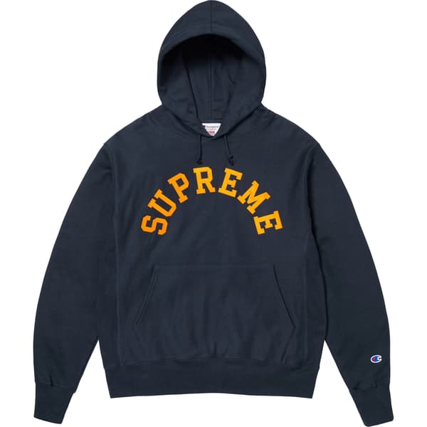 Supreme Champion Hooded Sweatshirt - Navy (front)