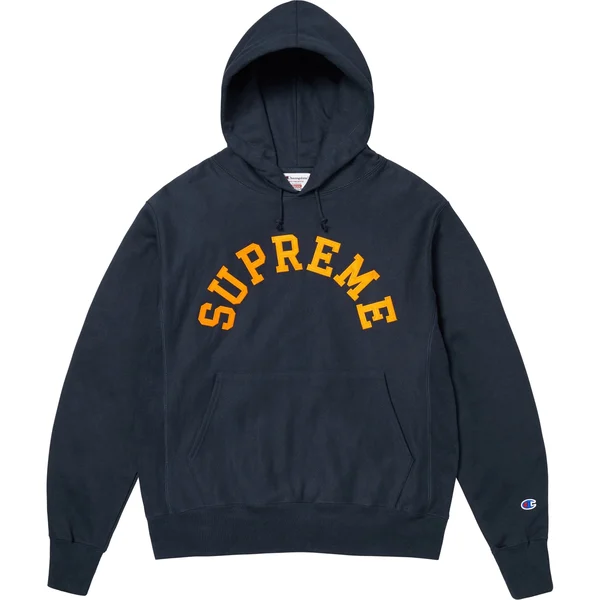 Supreme Champion Hooded Sweatshirt - Navy (front)