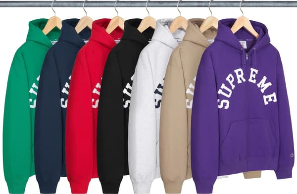Supreme Champion Zip Up Hooded Sweatshirt - Product Image