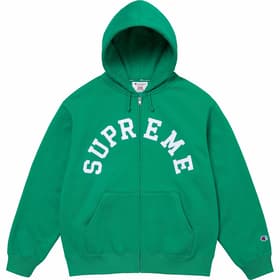 Supreme Champion Zip Up Hooded Sweatshirt Green