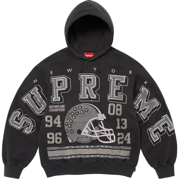 Supreme Champions Studded Hooded Sweatshirt - Black (front)