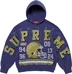 Supreme Champions Studded Hooded Sweatshirt - Dark Royal (front)