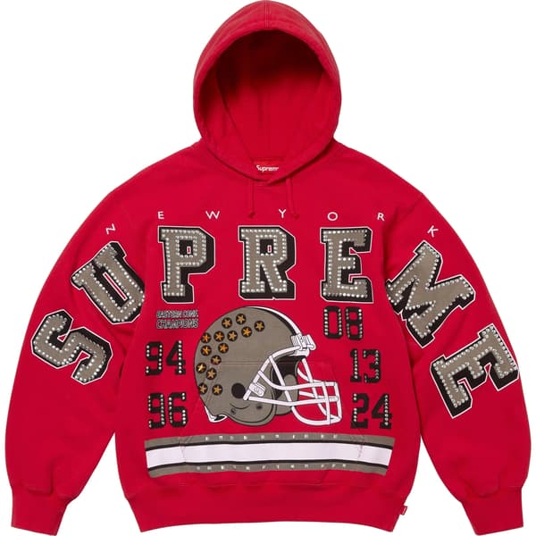 Supreme Champions Studded Hooded Sweatshirt - Red (front)