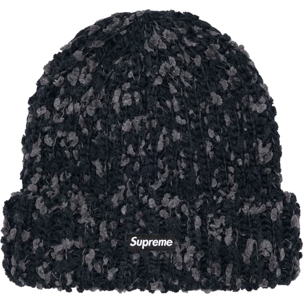 Supreme Chenille Beanie - Black (front)
