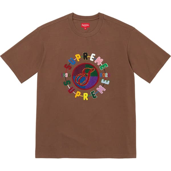 Supreme Chenille Crest S/S Top - Brown (front)