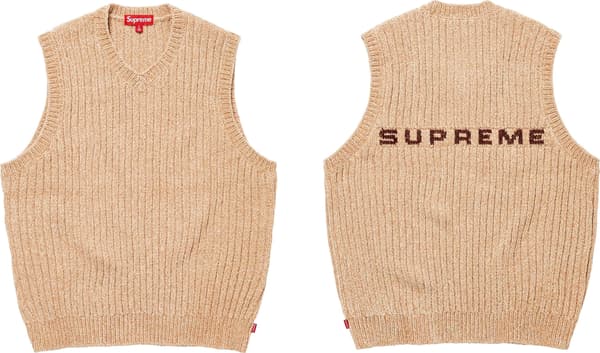 Supreme Chenille Sweater Vest - Beige (front)