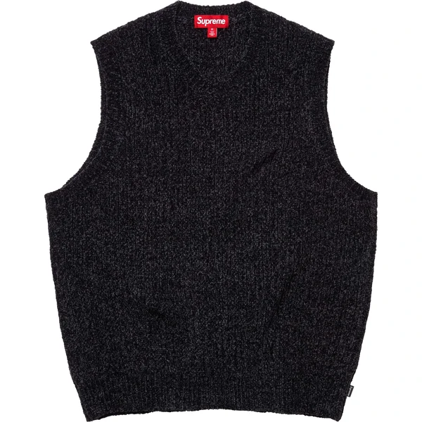 Supreme Chenille Sweater Vest - Black (front)